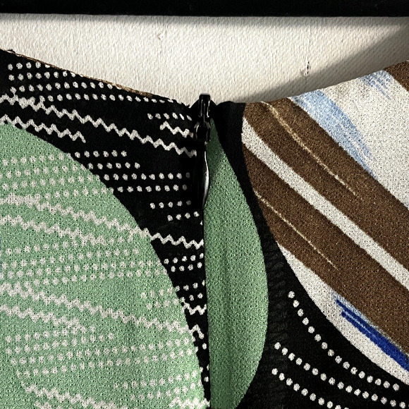 Womans Midi Dress SZ L Geometric Art Multi-Color Party Casual Flowy Colorful - Picture 8 of 15